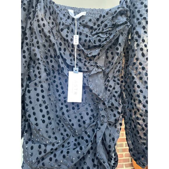 ASTR THE LABEL Athens Dress in Black Burnout. Size:S - Picture 6 of 6